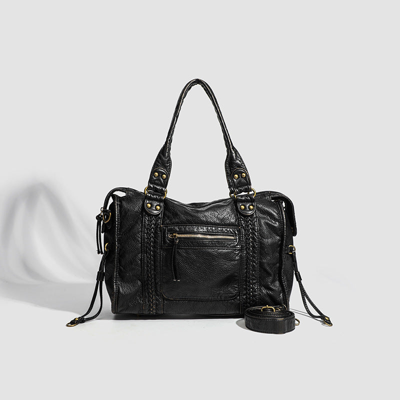 Damen Handtasche mit strukturierter Kunstlederoberfläche und praktischem Reißverschluss Nord Taschen