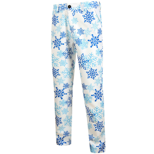 Herren weihnachtliches dreiteiliges Anzugset mit Sakko, Weste und Hose im Allover-Rentier‑Tannenmuster Nord Taschen