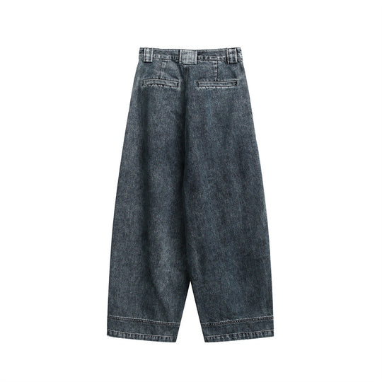 Damen High‑Waist Weite Denim-Culotte mit Teilungsnähten Nord Taschen