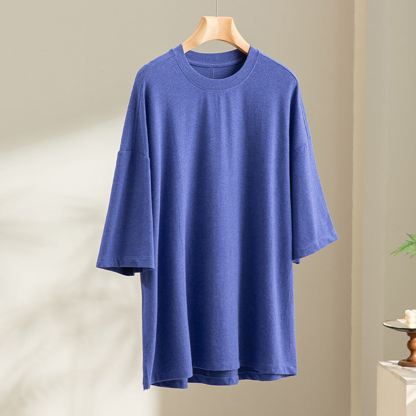 Herren Oversized T-Shirt aus hochwertigem Baumwollmix mit überschnittener Schulter und lockerem Fall Nord Taschen