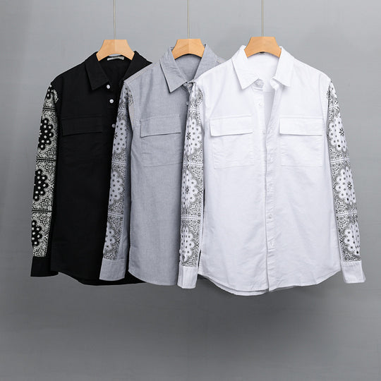 Herren Overshirt mit Bandana-Ärmeln, Brustklappen und relaxed Fit Nord Taschen