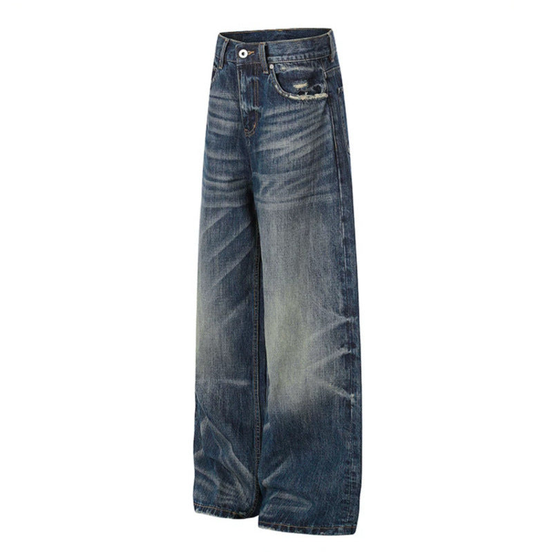 Damen Weite High‑Waist Jeans-Culotte mit Vintage-Waschung und Used‑Effekt Nord Taschen
