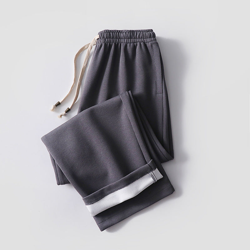 Unisex Gefütterte Fleece-Jogginghose mit elastischem Bund Kordelzug und schmalem Knöchelbündchen Nord Taschen