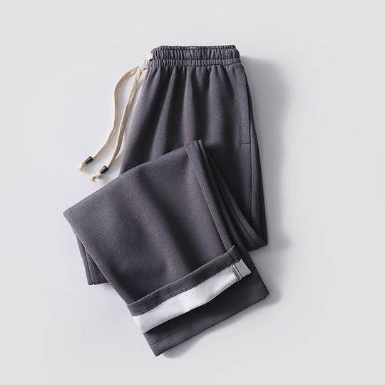 Unisex Gefütterte Fleece-Jogginghose mit elastischem Bund Kordelzug und schmalem Knöchelbündchen Nord Taschen