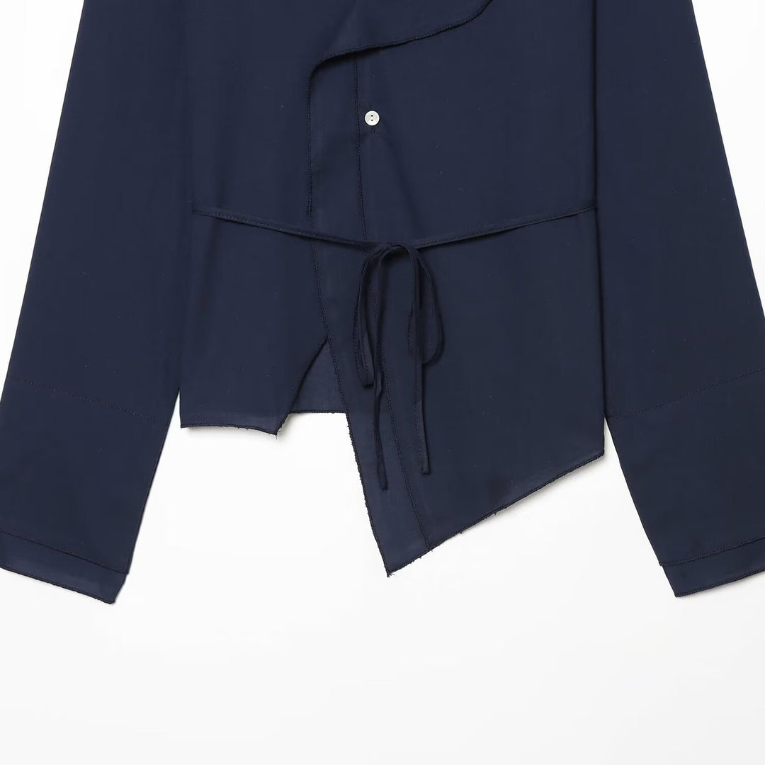 Damen Wickelbluse mit Taillenband, asymmetrischem Saum und Volantkanten Nord Taschen