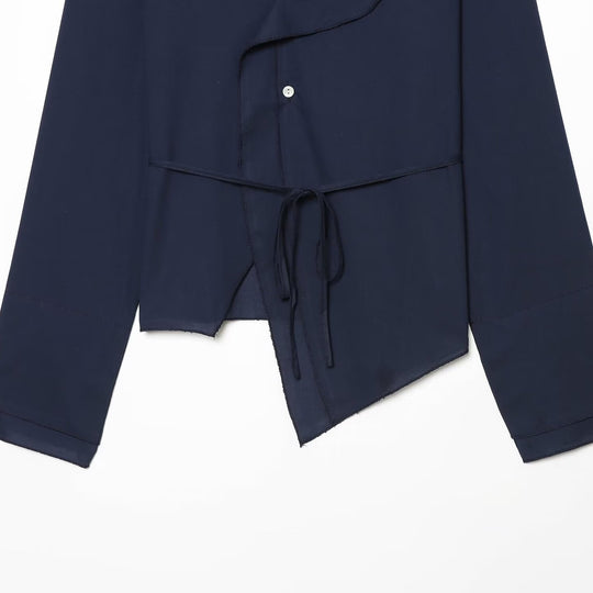 Damen Wickelbluse mit Taillenband, asymmetrischem Saum und Volantkanten Nord Taschen