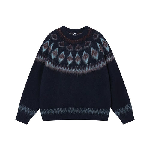 Damen Gemusterter Strickpullover