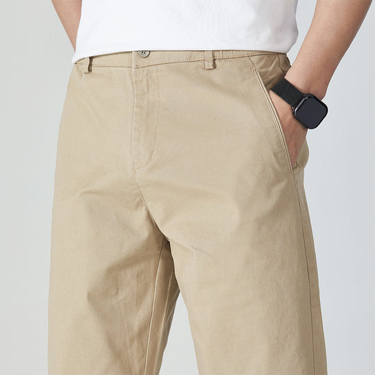 Herren Klassische Baumwoll-Chinohose mit geradem Bein und cleanem Minimal-Design Nord Taschen