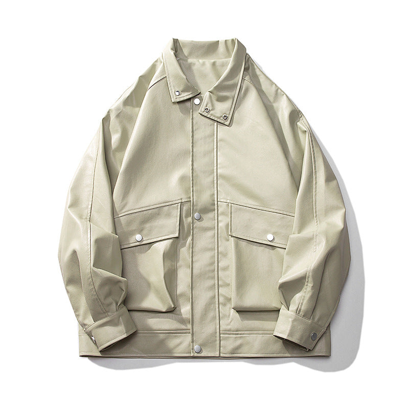 Herren leichte Overshirt-Fieldjacke aus Baumwoll-Canvas mit Pattentaschen und verdeckter Reißverschlussleiste Nord Taschen