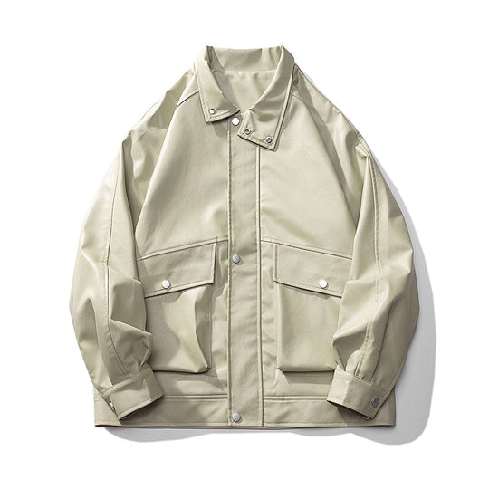 Herren leichte Overshirt-Fieldjacke aus Baumwoll-Canvas mit Pattentaschen und verdeckter Reißverschlussleiste Nord Taschen