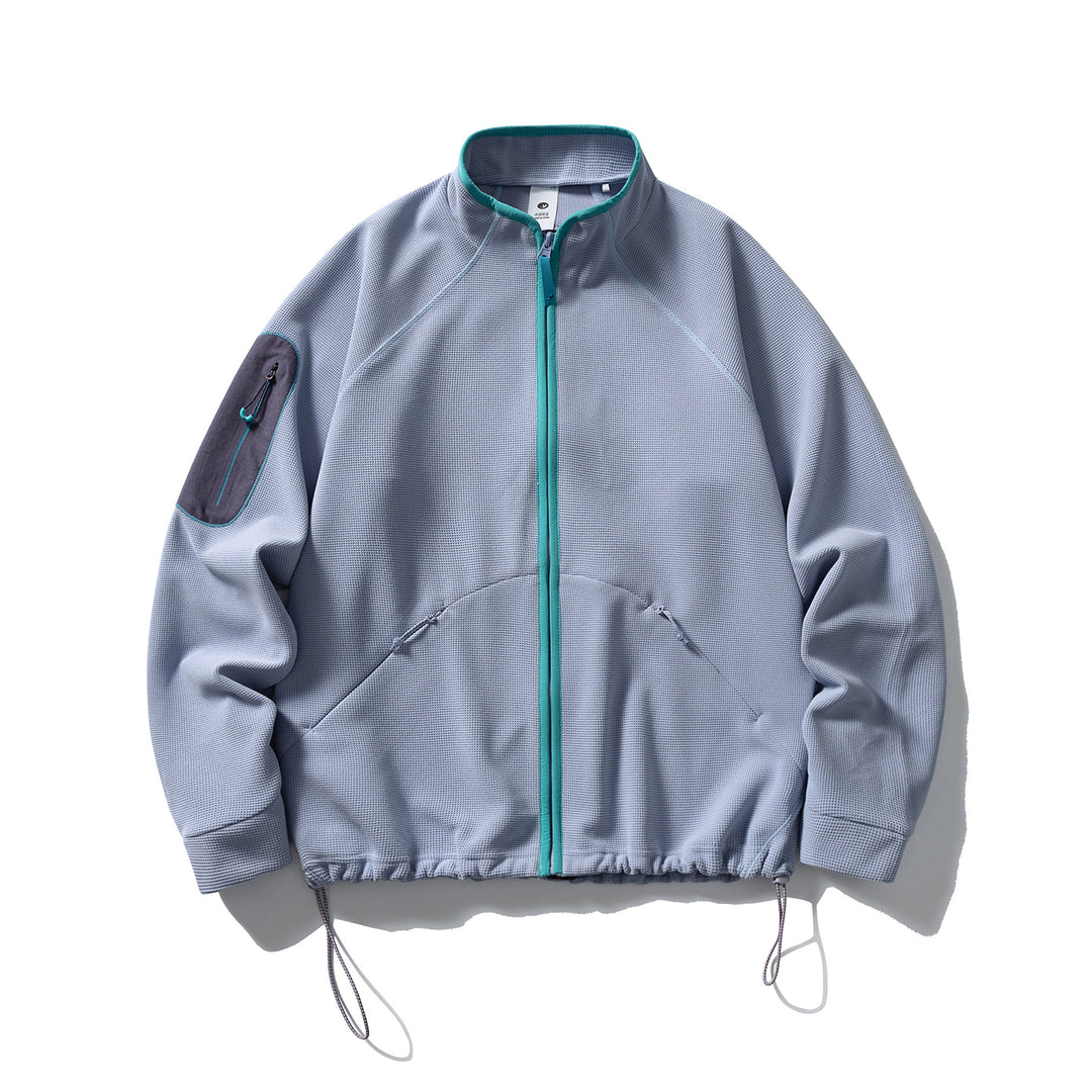 Unisex Struktur-Fleecejacke mit Reißverschluss, Ärmeltasche und Kordelzug Nord Taschen