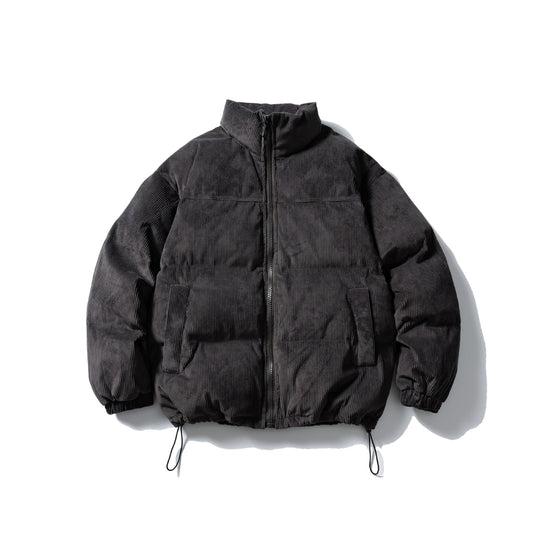 Unisex Wattierte Cord-Blousonjacke mit Stehkragen, elastischen Bündchen und Kordelzug Nord Taschen