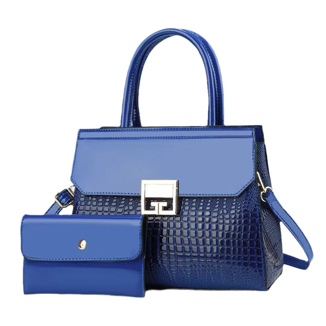 Damen Designer-Handtasche mit elegantem Kroko-Look und abnehmbarer Clutch Nord Taschen