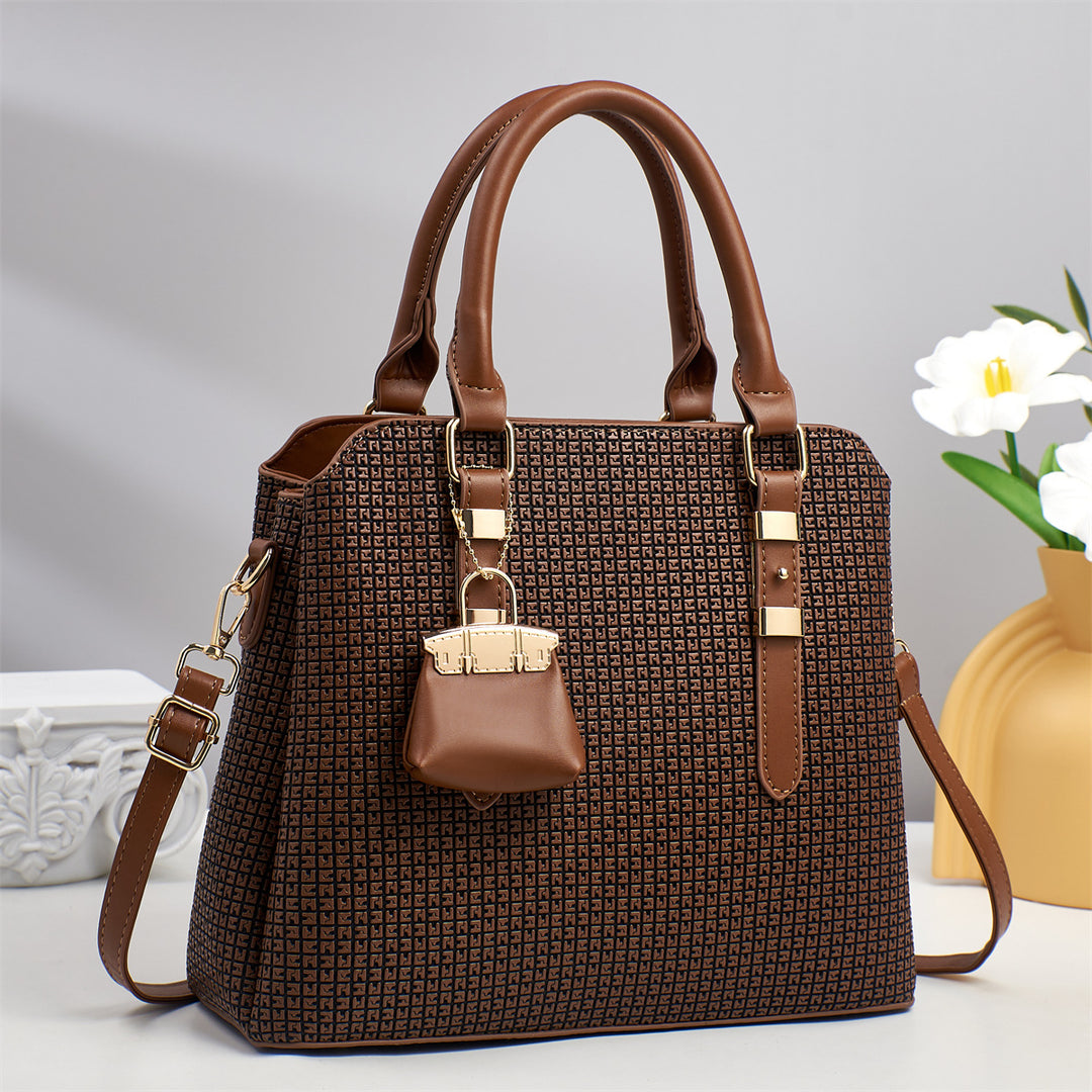 Damen klassische Handtasche mit strukturiertem Design und abnehmbarer Clutch Nord Taschen