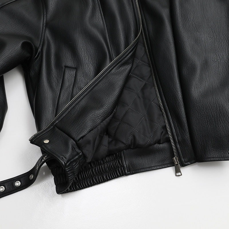 Damen Stilvolle Lederjacke Nord Taschen