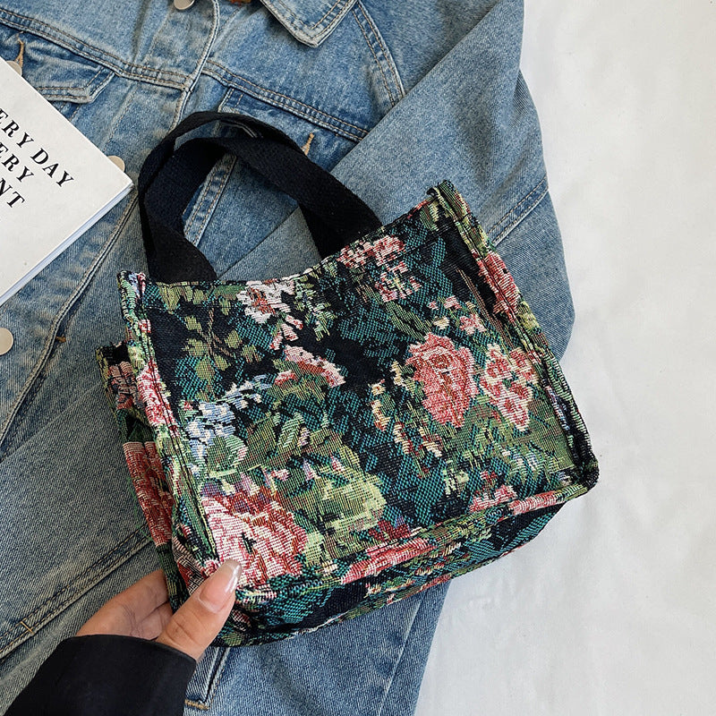 Damen Einkaufstasche im floralen Jacquard-Design Nord Taschen