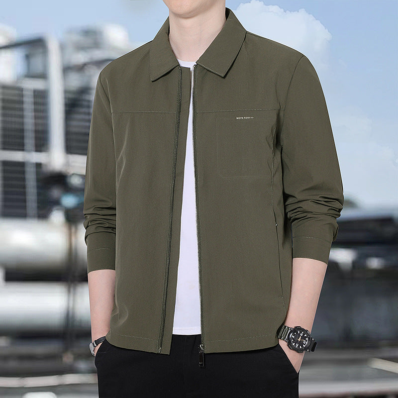 Herren leichte urbane Übergangsjacke mit Reißverschluss, Stehkragen und minimalistischem Design Nord Taschen
