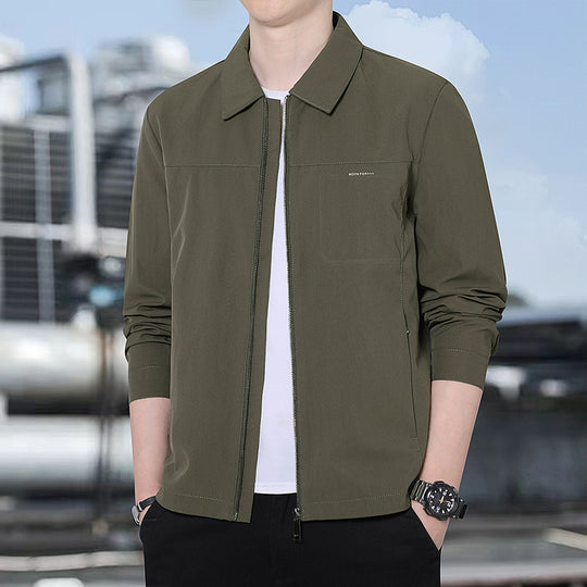 Herren leichte urbane Übergangsjacke mit Reißverschluss, Stehkragen und minimalistischem Design Nord Taschen