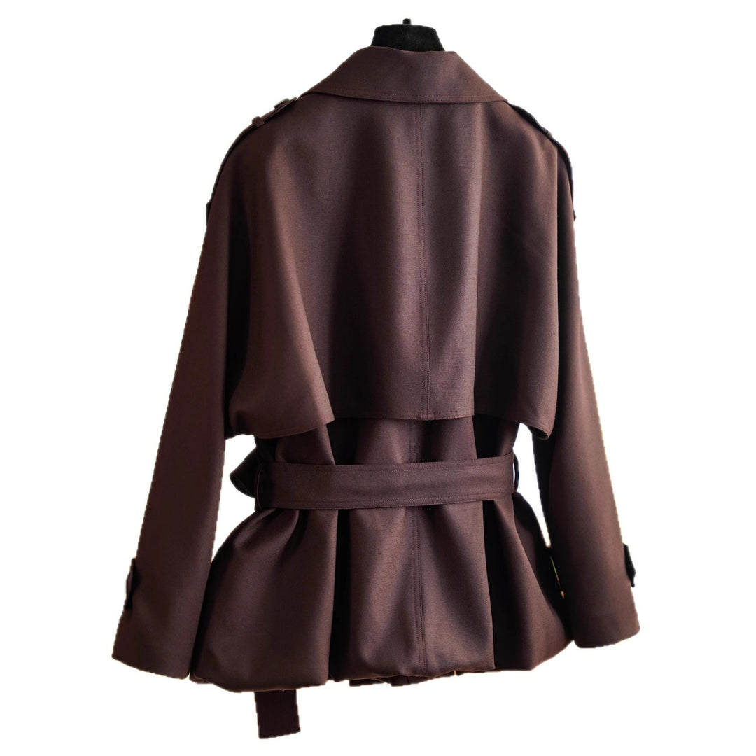 Damen Modischer Trenchcoat mit Taillengürtel Nord Taschen