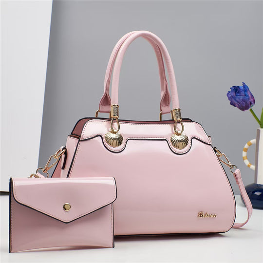 Damen Handtasche mit eleganten Goldakzenten und abnehmbarer Mini-Clutch Nord Taschen