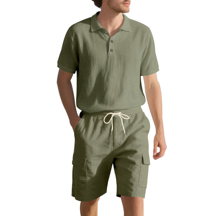 Herren Freizeit-Set mit atmungsaktivem Polo-Shirt und komfortablen Shorts