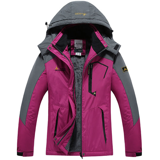 Herren Wasserdichte gefütterte Outdoor-Skijacke mit abnehmbarer Kapuze und Thermofutter Nord Taschen