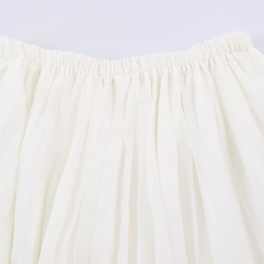 Damen Plissierter Maxi-Rock aus Chiffon mit elastischem Bund Nord Taschen