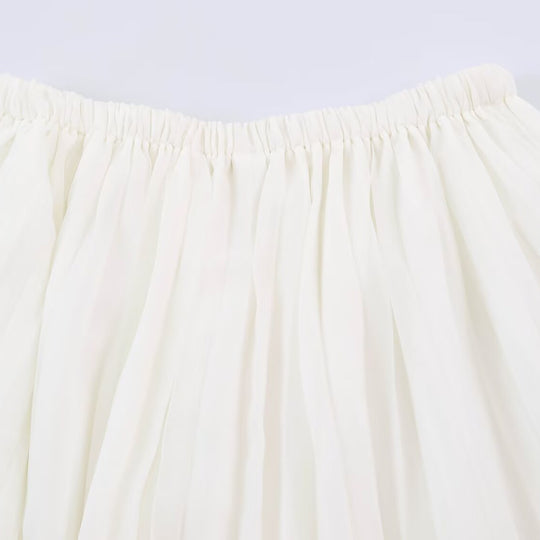 Damen Plissierter Maxi-Rock aus Chiffon mit elastischem Bund Nord Taschen
