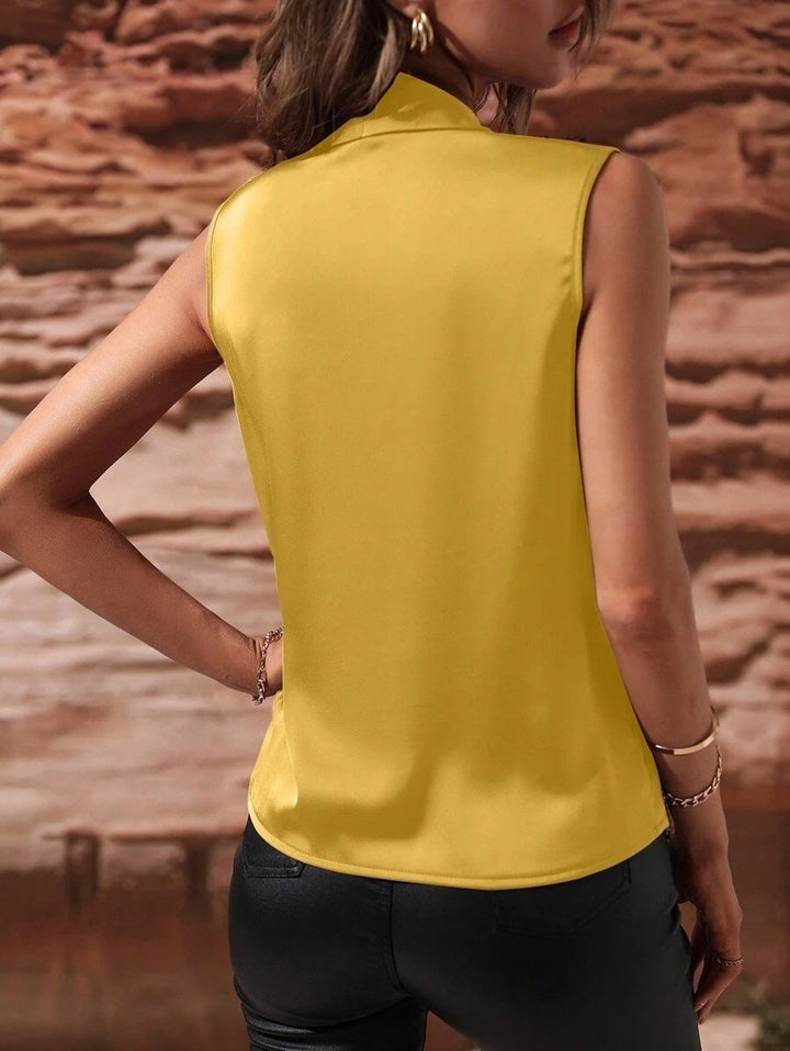 Damen elegantes Oberteil mit Wickeldesign und gerafftem Schnitt