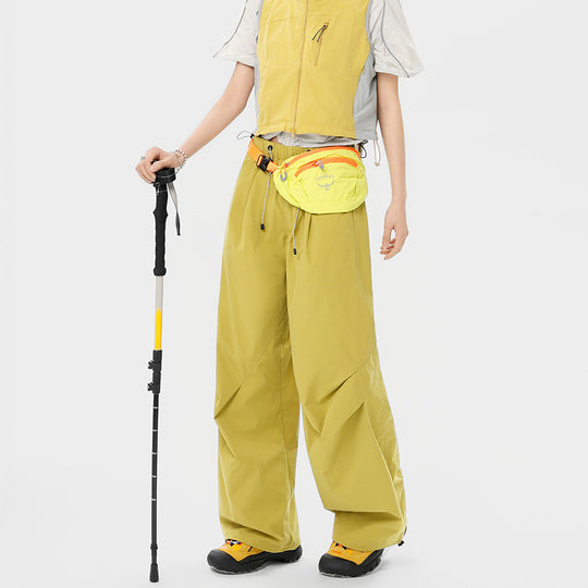 Damen weite technische Cargohose mit Kordelzugbund Nord Taschen