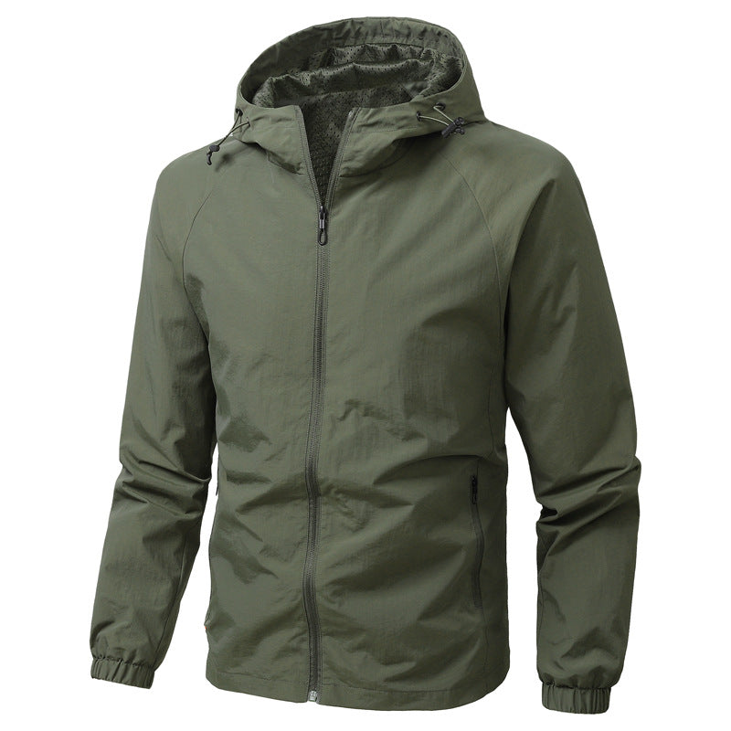 Herren Leichte Kapuzen-Windjacke mit Mesh‑Futter, durchgehendem Reißverschluss & elastischen Bündchen Nord Taschen