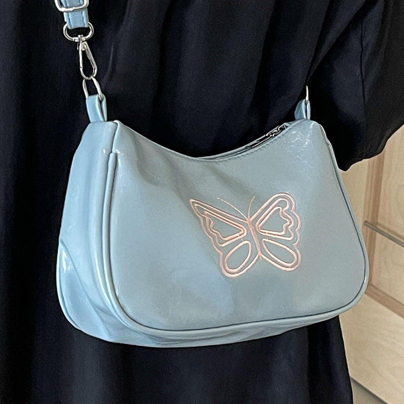 Damen Umhängetasche mit eleganter Schmetterlingsstickerei Nord Taschen