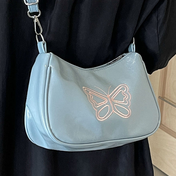 Damen Umhängetasche mit eleganter Schmetterlingsstickerei Nord Taschen