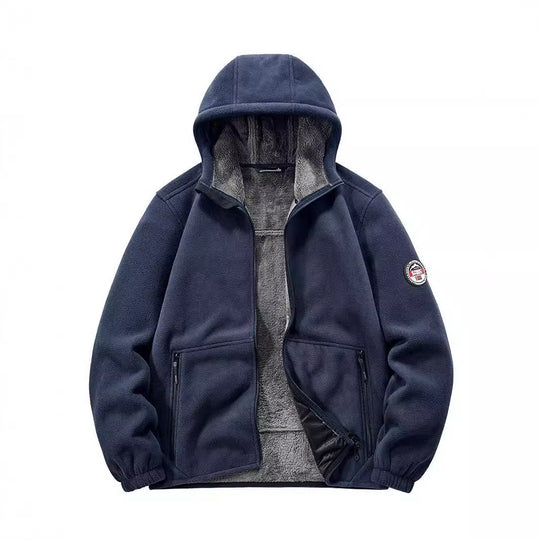Herren Isolierte Fleece-Hoodiejacke mit Sherpa-Innenfutter und Zwei-Wege-Reißverschluss Nord Taschen
