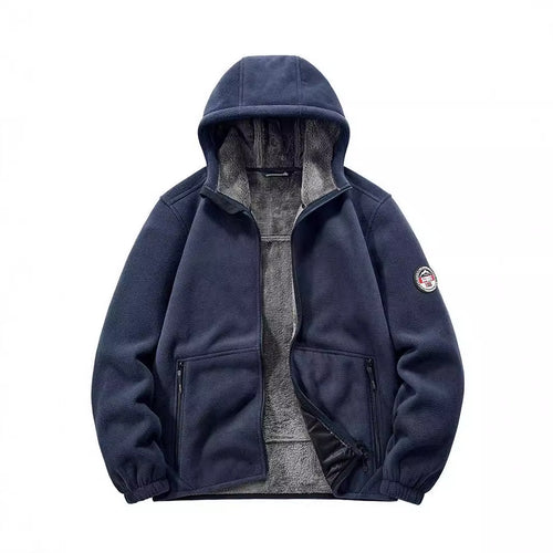 Herren Isolierte Fleece-Hoodiejacke mit Sherpa-Innenfutter und Zwei-Wege-Reißverschluss Nord Taschen