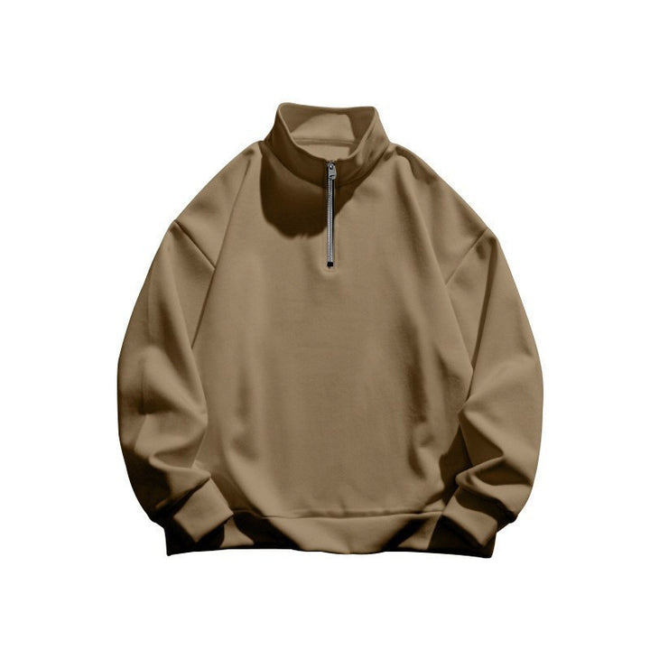 Unisex nan oversized Sweatshirt mit halbem Reißverschluss und Stehkragen aus weichem Baumwollmix Nord Taschen