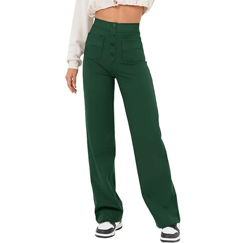Damen Hochtaillierte Wide‑Leg Hose mit aufgesetzten Taschen Nord Taschen