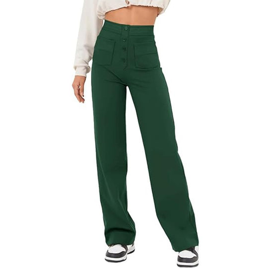 Damen Hochtaillierte Wide‑Leg Hose mit aufgesetzten Taschen Nord Taschen
