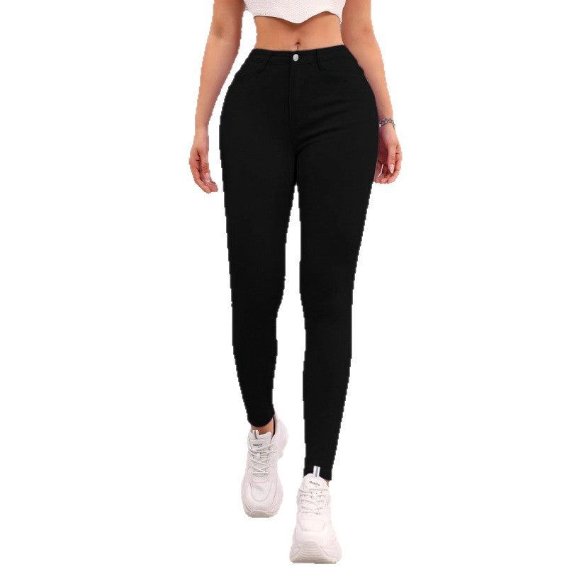 Damen Thermo-High-Waist-Fleece-Jeggings im Jeans-Look Nord Taschen