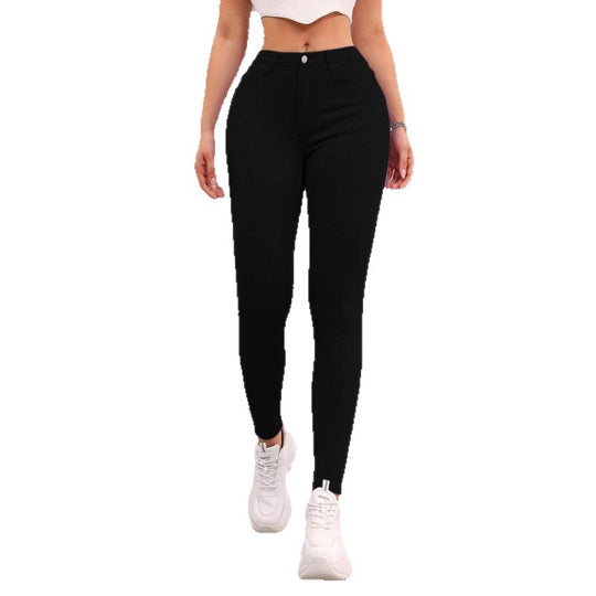 Damen Thermo-High-Waist-Fleece-Jeggings im Jeans-Look Nord Taschen