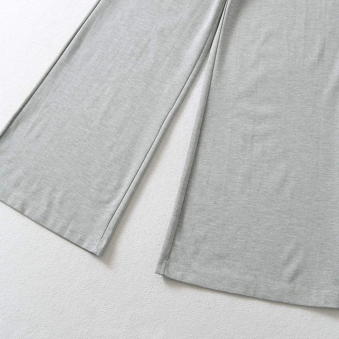 Damen Hochtaillierte Culotte-Hose mit weitem Bein und Bindegürtel Nord Taschen