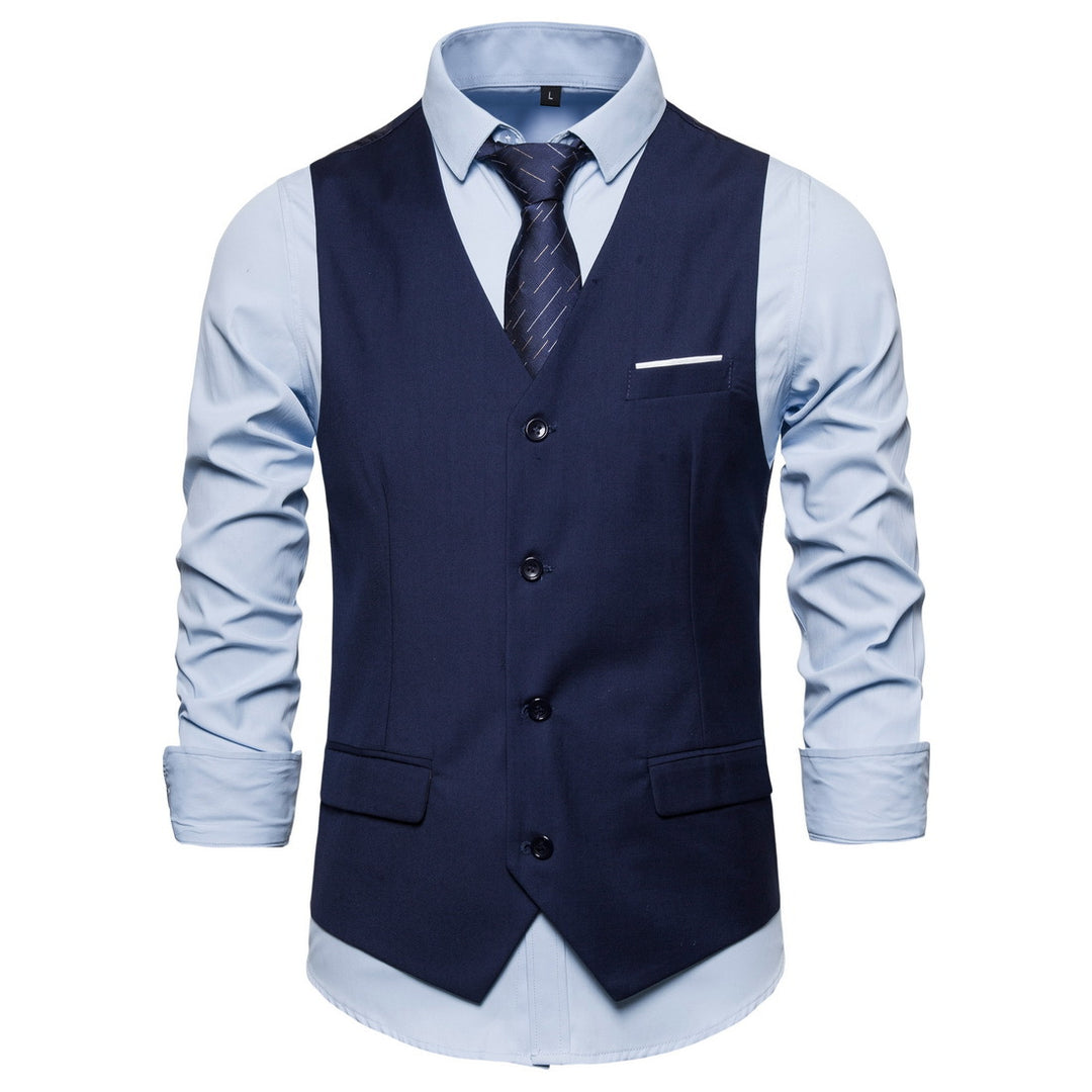 Herren Anzugweste in tailliertem Slim-Fit mit V‑Ausschnitt und Pattentaschen Nord Taschen