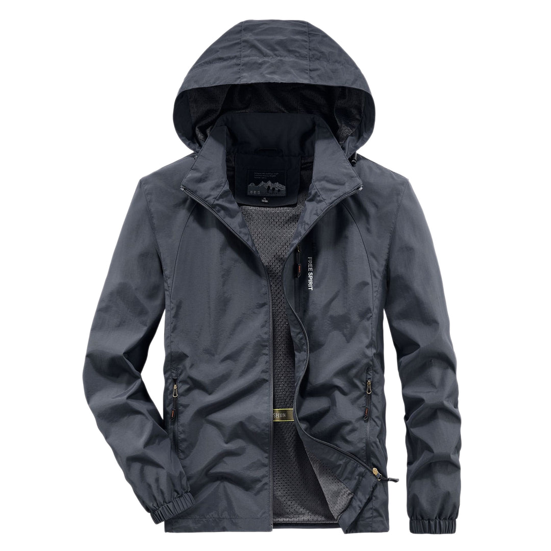 Herren Ultraleichte Atmungsaktive Kapuzenjacke mit perforiertem Mesh‑Futter und Reißverschlusstaschen Nord Taschen