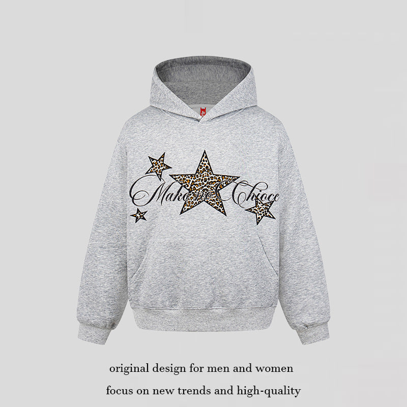 Damen Oversize Kapuzenpullover mit Kängurutasche und Leo‑Stern‑Print Nord Taschen