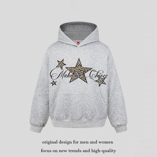 Damen Oversize Kapuzenpullover mit Kängurutasche und Leo‑Stern‑Print Nord Taschen