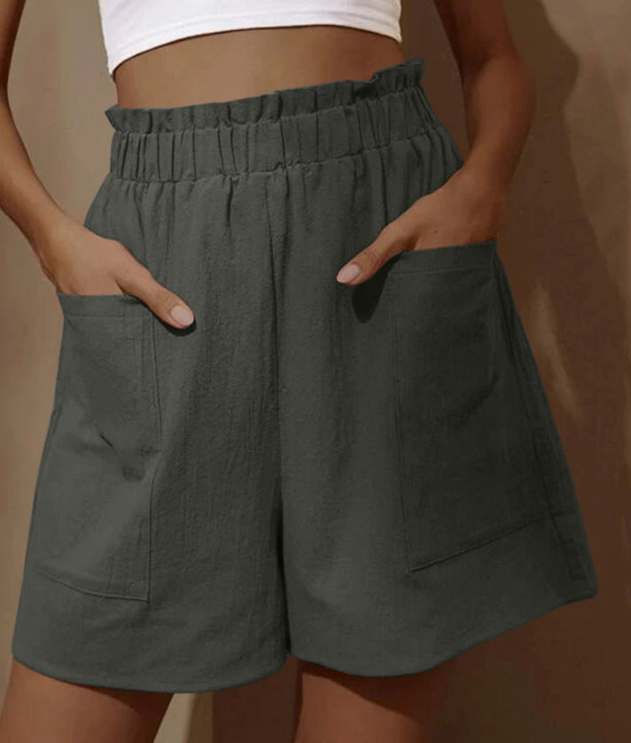 Damen Baumwollshorts mit elastischem Bund und praktischen Taschen