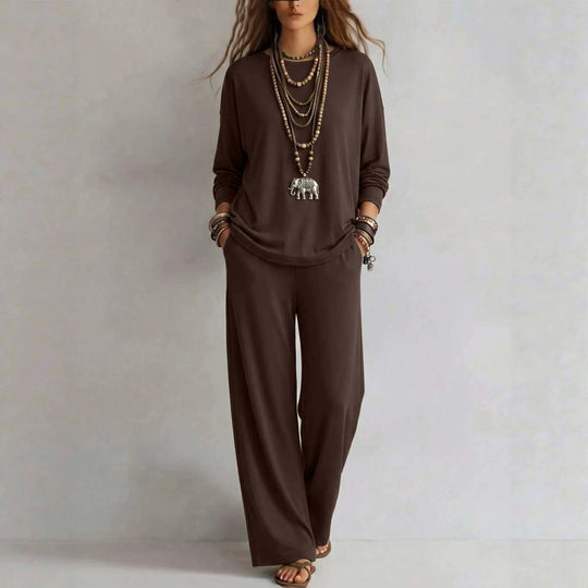 Damen Loungewear-Set mit weitem Bund und Oversize-Langarmshirt Nord Taschen