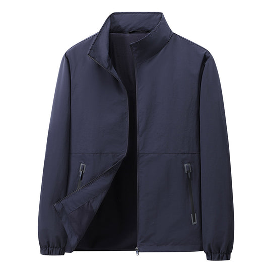 Herren Leichte Windbreaker-Outdoorjacke mit Stehkragen, Zweiwege-Reißverschluss und verdeckten Taschen Nord Taschen