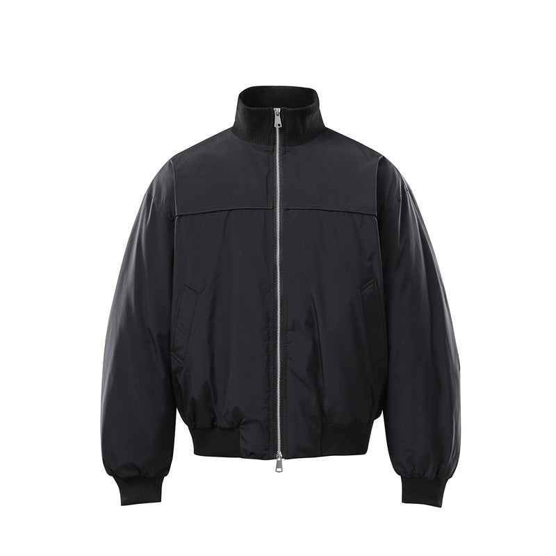 Herren Leichte Nylon-Bomberjacke mit Stehkragen und elastischem Saum Nord Taschen