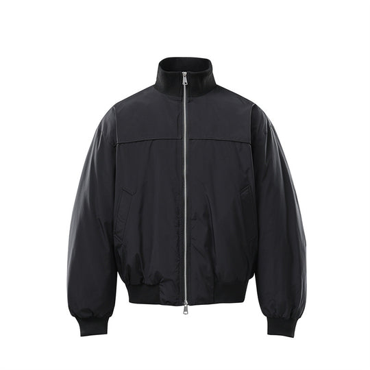 Herren Leichte Nylon-Bomberjacke mit Stehkragen und elastischem Saum Nord Taschen